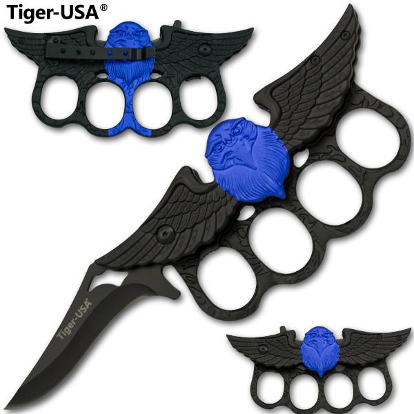 Tiger USA Black and Blue Eagle Knuckle Knife